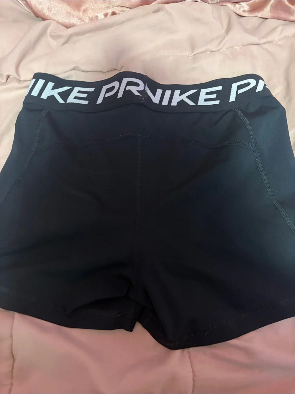 Nike Pro Black Women's Athletic Shorts with White Swoosh